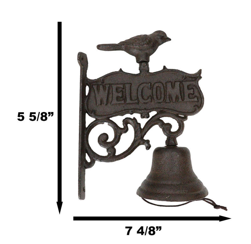 Cast Iron Rustic Western Country Bird Welcome Sign Door Wall Dinner Yard Bell