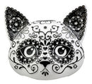 Day of the Dead DOD Kitty Cat Sugar Skull Bust Figurine 5" L Black White