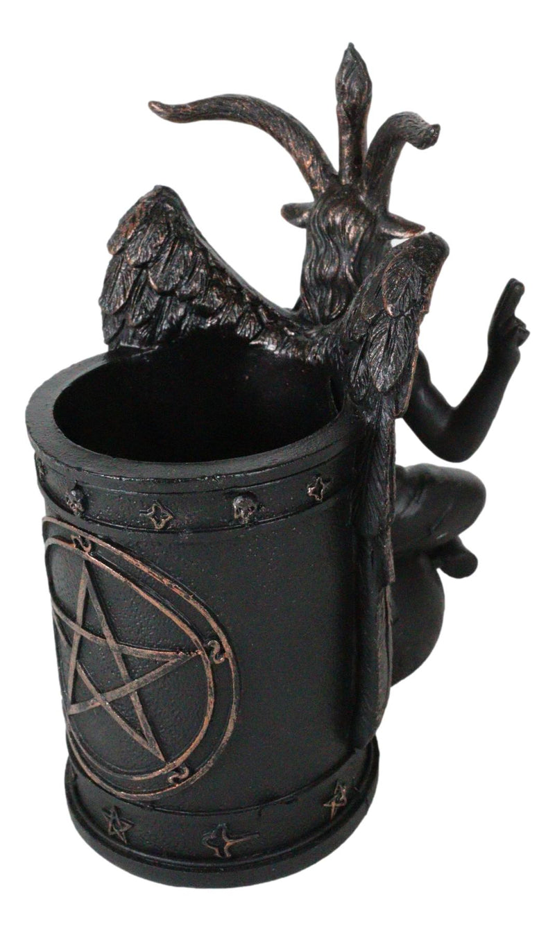 Sabbatic Goat Idol Winged Baphomet With Pentagram Sigil Stationery Pen Holder