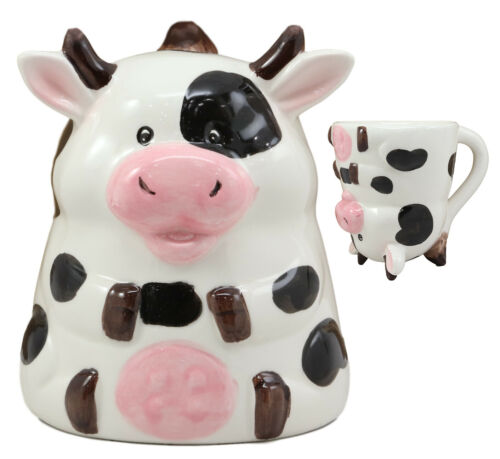 Topsy Turvy Ceramic Holstein Bovine Cow Coffee Mug Drink Cup 11oz Animal Farm