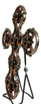 Rustic Southwestern Scroll Art Tuscan Fleur De Lis Emblems Wall Cross Crucifix