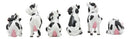 Ebros Set of 6 Whimsical Cute Bovine Cows Figurine Cattle Cow Animal Collectible