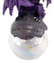 Ruth Thompson Hoarfrost Purple Dragon On Pearl Glass Ball Ornament Figurine 5"H