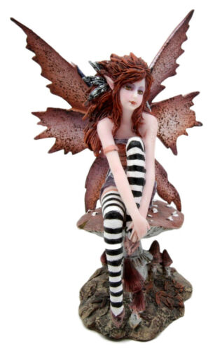 Amy Brown Red Haired Enchanted Forest Mushroom Fairy Decorative Figurine 6.25"H