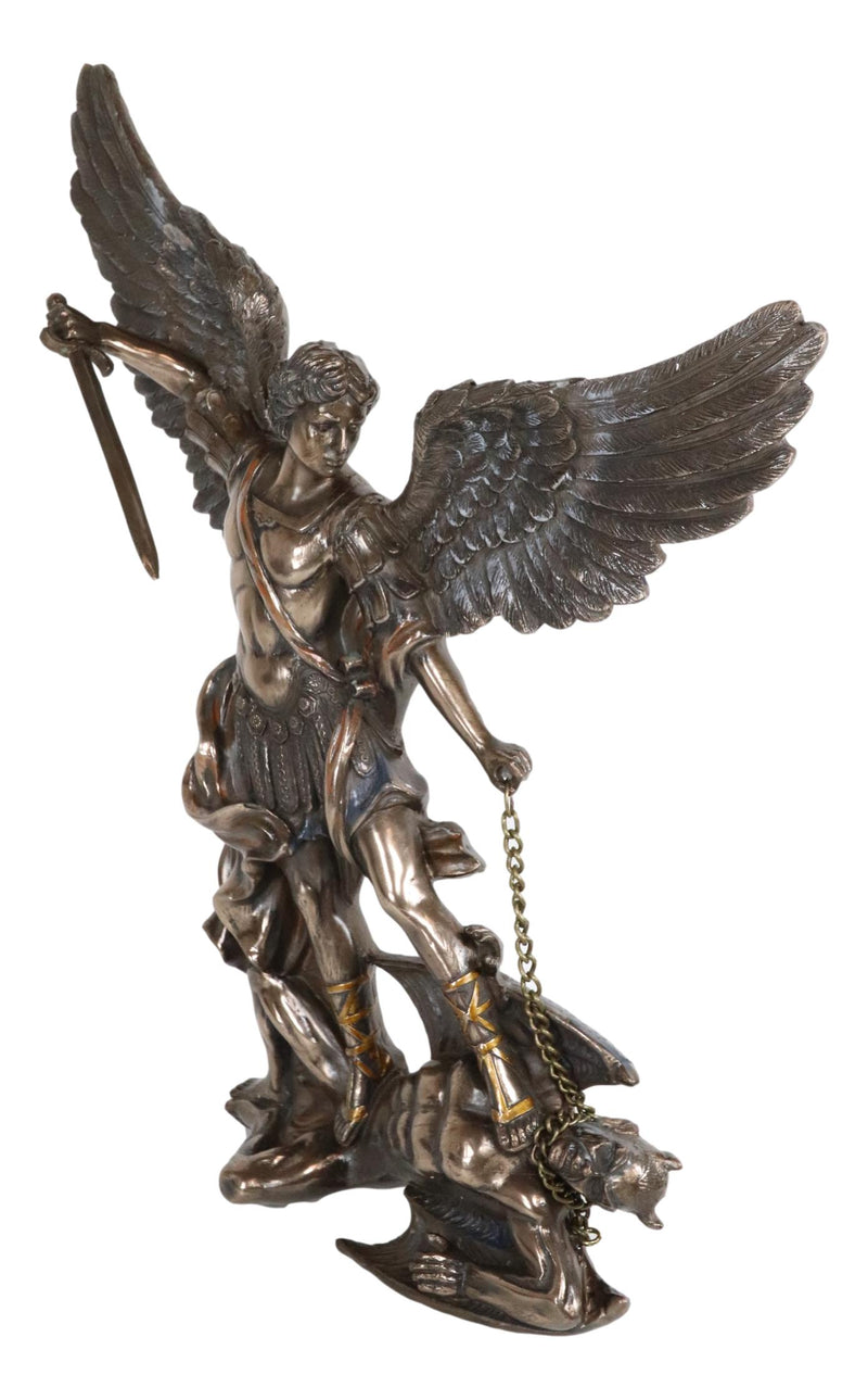 Ebros Archangel Saint Michael Slaying Chained Lucifer Satan 15"H Wall Plaque