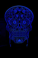 Ebros DOD Floral Sugar Skull Acrylic Art Panel Colorful LED Night Light