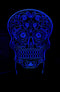 Ebros DOD Floral Sugar Skull Acrylic Art Panel Colorful LED Night Light