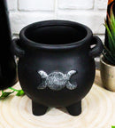 Black Triple Moon Cauldron Terracotta Succulent Plant Planter Pot Or Pen Holder