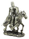 Ebros Medieval Suit of Armor Knight With Poleaxe On Cavalry Horse Statue 9" Long Medieval Warfare Heavy Cavalry Champion With Pollaxe Decorative Figurine