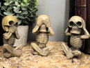 Ebros Gothic Whimsical See Hear Speak No Evil Baby Skeletons Statue Set Of 3