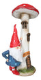 Whimsical Garden Gnome By Toadstool Mushroom Home LED Courtesy Light Figurine