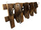 33" Long Rustic Antique Shoe Molds Horizontal Wood Rack Wall Plaque Coat Hooks