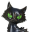 Witchcraft Mystical Curling Black Cat Green Eyes Sitting Halloween Figurine