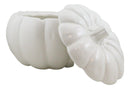 Ebros Ceramic Stoneware White Harvest Pumpkin Bowl With Lid 6"Diameter X 4Pieces