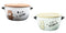 Pack Of 2 Brown And Beige Kuma Bear Porcelain Kids Food Bowls 25Oz W/ Lid Plate