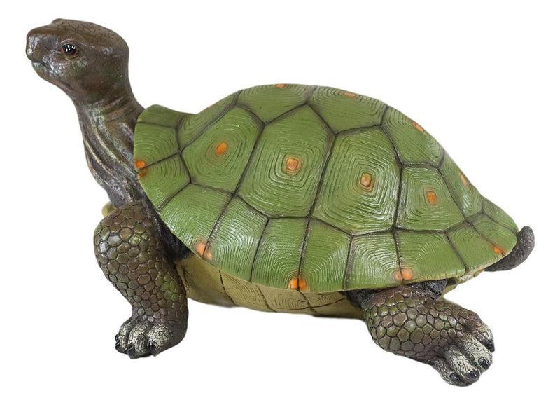 Ebros Nautical Marine Realistic Green Tortoise With Head Raised Statue 16.5"L