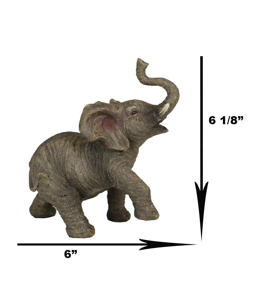 Safari Wildlife Adorable Male Tusked Elephant Trumpeting Collectible F ...