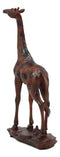 Ebros Safari Long Necked Giraffe Statue 8.25"Tall Faux Mahogany Wood Resin Animal Figurine