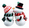 Mr & Mrs Snowman Christmas Couple Magnetic Ceramic Salt Pepper Shakers Set