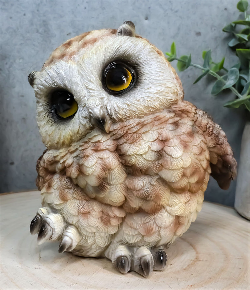 Ebros Whimsical Tropical Brown Great Horned Baby Owl Wobbly Tiptoeing Figurine