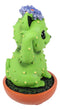 Ebros Maneki Neko Kitty Cat Faux Succulent Cactus With Flower In A Pot Mini Figurine