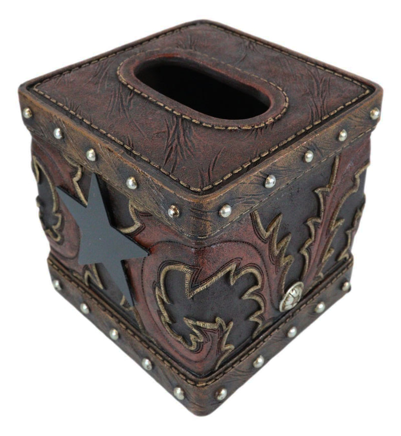 Rustic Western Lone Star Cowboy Country Bootcut Tissue Box Holder Cover Case