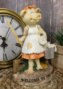 Welcome to The Pigsty Whimsical Cinderella Pig Carrying A Pail and Mop Figurine