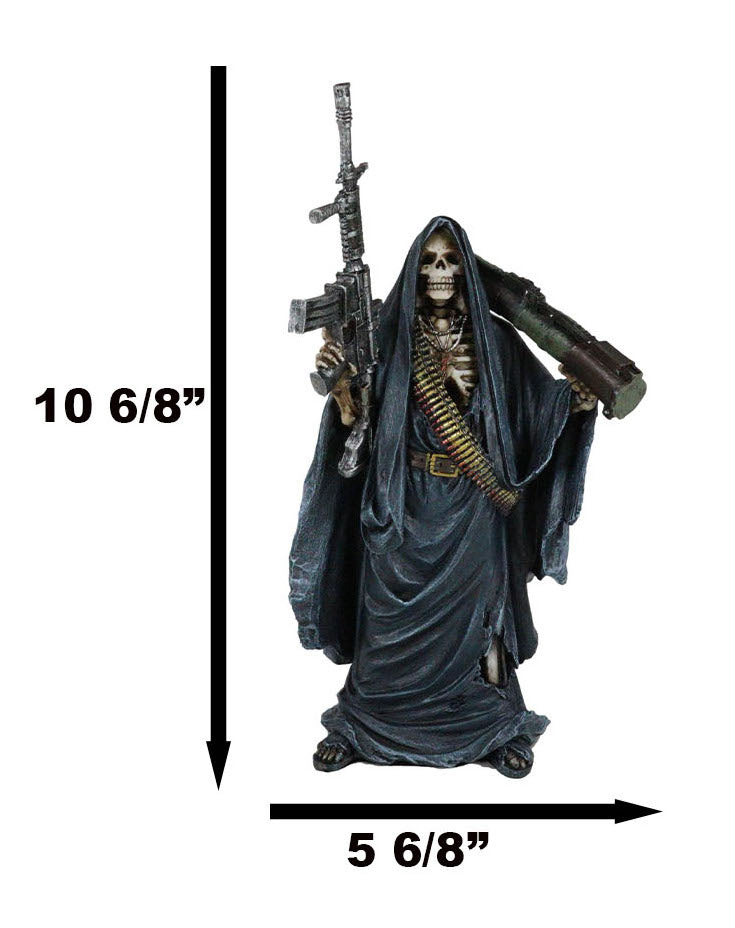 Ebros Gothic Grim Reaper Skeleton Rambo Assassin with Rifle and Bazooka Figurine