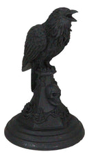 Gothic Poe Raven Crow Black Rose Skull Tombstone Tea Light Votive Candle Holder