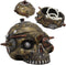 Ebros Steampunk Cyborg Skull Small Decorative Box 7.5" L Jewelry Skull Container