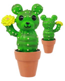 Bristles Cactus Bear In A Pot Figurine Whimsical Fairy Garden Succulent Decor