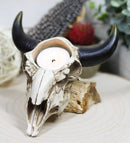 Pack Of 2 Western Steer Cow Skull Decorative Tea Light Votive Candle Holders