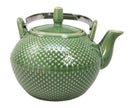 Ebros Gift Imperial Spotted Texture Teapot With Stainless Steel Handle 28oz (Green)