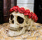 Ebros Day of The Dead Red Rose Laurel Flower Wreath Sugar Skull Figurine Decor 4.5"L