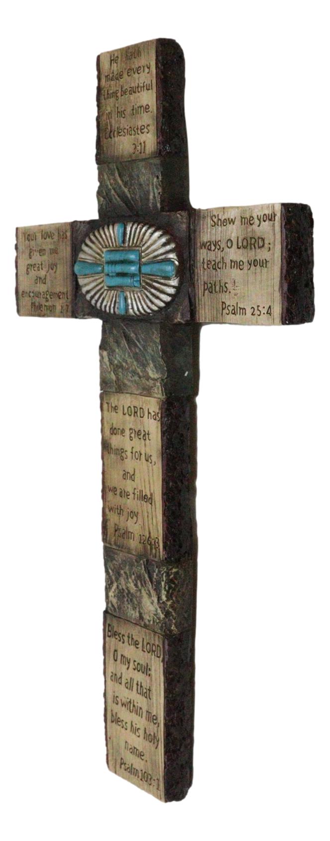 Rustic Western Scriptural Bible Verses Psalms Ecclesiastes Philemon Wall Cross