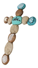 Relax Starfish Oyster Clam Shells Sand Dollar Stone Rocks Marine Wall Cross