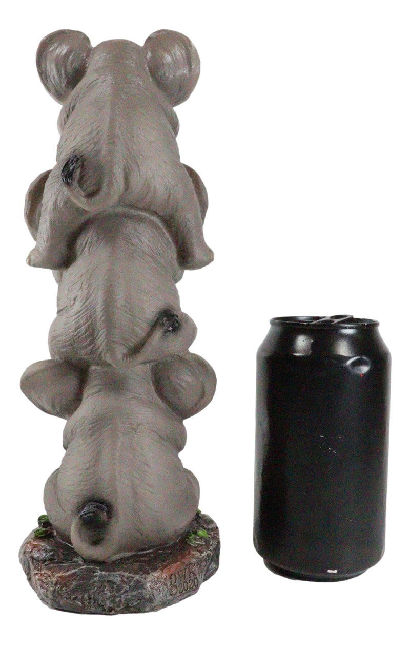 Ebros Pachyderm Friends Whimsical See Hear Speak No Evil Elephants Totem Statue