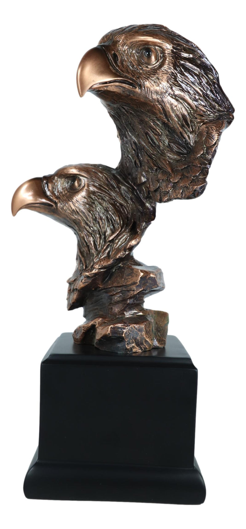 Majestic Wings Of Glory 2 American Bald Eagles Family Unit Sculpture With Base