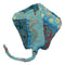 Marine Sea Ray Stingray Hand Crafted Paper Mache Colorful Sari Fabric Figurine