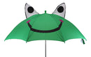 Ebros Gift Children Kids Animated Colorful Pop Up Umbrella 33" Diameter Animal Themed Umbrellas with 3D Ears Or Eyes Fun Child Friendly Playing in The Rain (Green Happy Frog Toad)