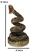 Realistic Ferocious Attacking Diamondback Rattlesnake in Coiled Posture Figurine