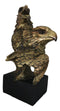 9"H American Bald Eagles Family Busts Figurine With Black Pedestal Eagle Decor