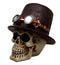 Ebros Steampunk Aristocrat With Royal Feather And Aviator Goggles Skull Figurine