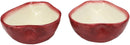 Ebros Ceramic Red Anjou Pear Halves Small 4oz Dipping Saucer Condiment Bowl Set Of 2