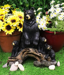 Ebros Large Rustic Forest Protective Mother Black Bear With 3 Bear Cubs Statue