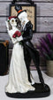 Day Of The Dead Wedding Skeletons Bride And Groom With Red Roses Figurine