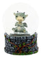 Small Collectible Whimsical Sulky Baby Dragon Water Globe Figurine With Glitters