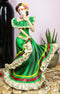 Dias De Muertos Day Of The Dead Traditional Green Gown Dancer Statue Sugar Skull