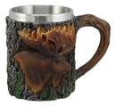 Ebros Emperor Woodland Bull Moose Mug Textured With Rustic Tree Bark Design 12oz