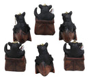 Set of 6 Black Bears in Canoe Boat and Fishing Basket Christmas Tree Ornaments